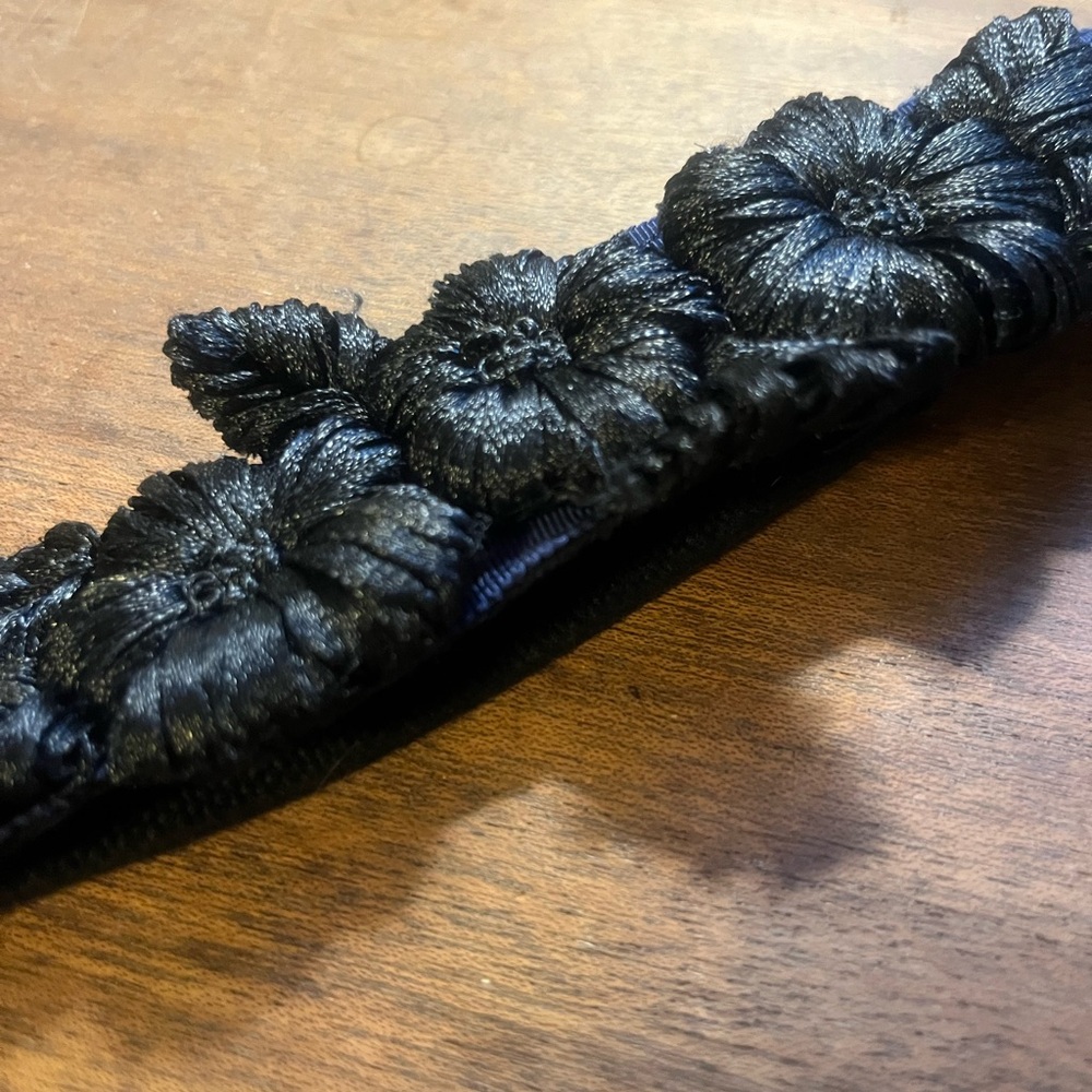 Anthropologie Black and Blue Floral Belt - Picture 4 of 6